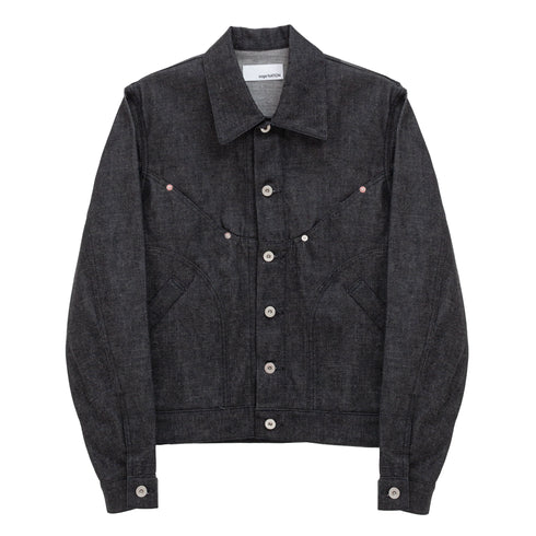 Sage Nation Denim Jiji Jacket Raw Black S084 Front Degli Uberti