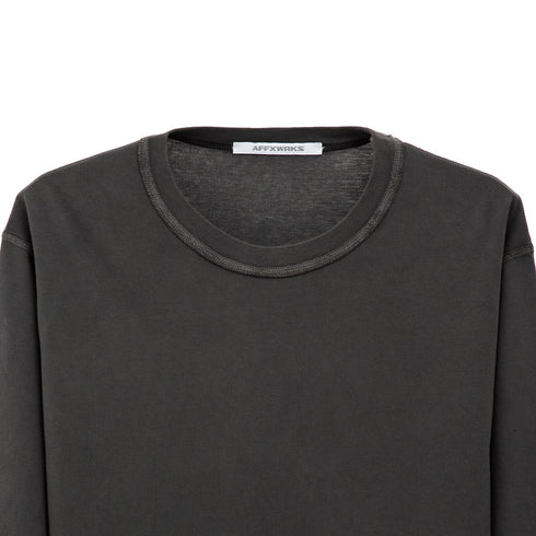 AFFXWRKS Micro Logo L/S T-Shirt Washed Black FW24T04 Degli Uberti