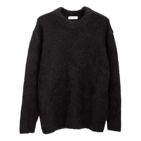 Amomento Alpaca Round Neck Pullover Black AM24FW02CD Degli Uberti