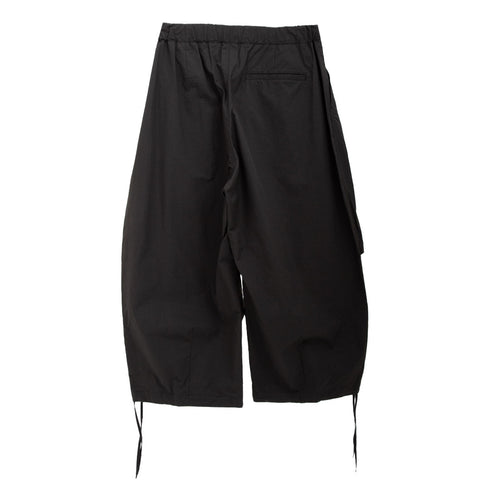 Amomento Cotton Nylon Wide Capri Pants Black AM24FWM14PT Degli Uberti