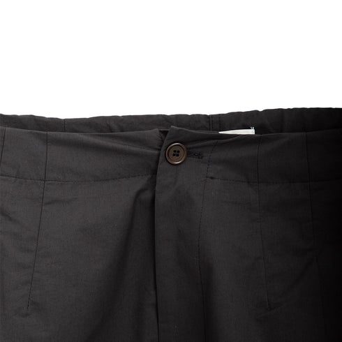 Amomento Cotton Nylon Wide Capri Pants Black AM24FWM14PT Degli Uberti