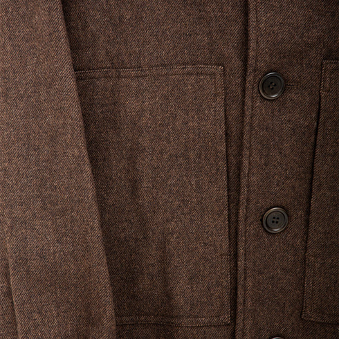 Amomento Padded Crop Wool jacket Brown AM24FWM02JK Degli Uberti