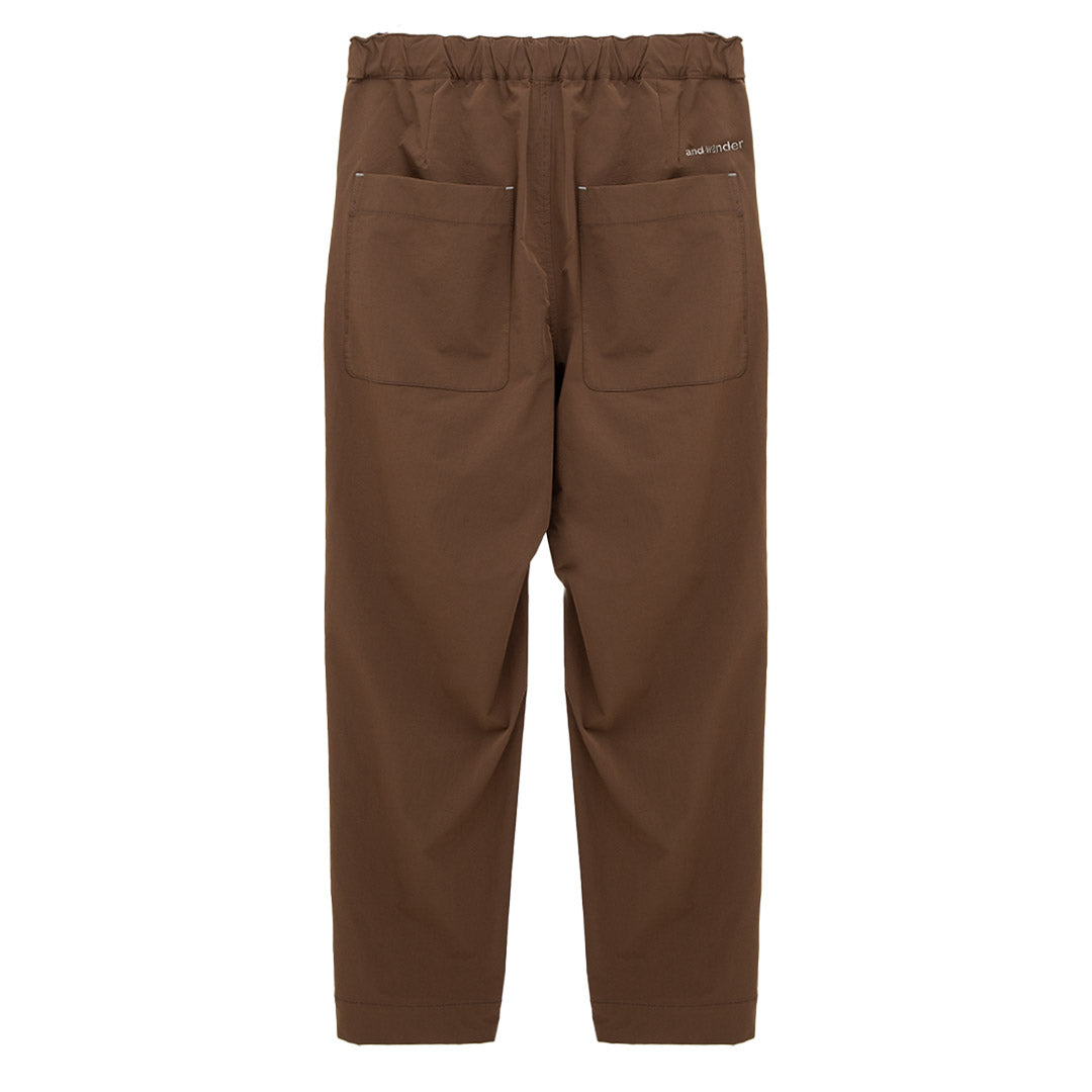 And Wander Nylon Chino Tuck Tapered Pants Brown