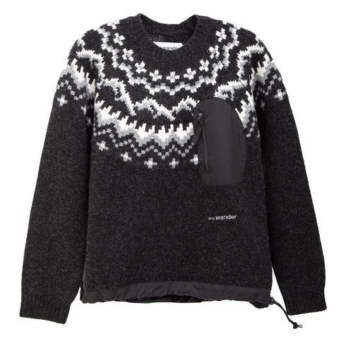 And Wander Lopi Knit Sweater Black Degli Uberti