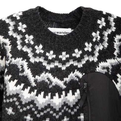 And Wander Lopi Knit Sweater Black Degli Uberti