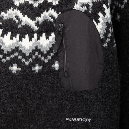 And Wander Lopi Knit Sweater Black Degli Uberti