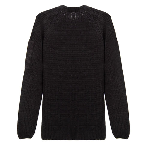 C.P. Company Chenille Cotton Crewneck Knit Black 999 15CMKN060A Degli Uberti