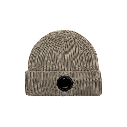 C.P. Company Extra Fine Merino Wool Lens Beanie Silver Sage 335 15CMAC272A Degli Uberti