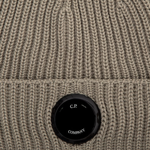 C.P. Company Extra Fine Merino Wool Lens Beanie Silver Sage 335 15CMAC272A Degli Uberti