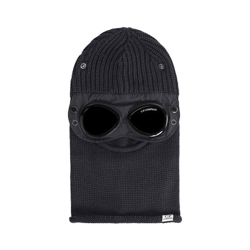 C.P. Company Extrafine Merino Wool Goggle Balaclava Black 999 15CMAC301A Degli Uberti