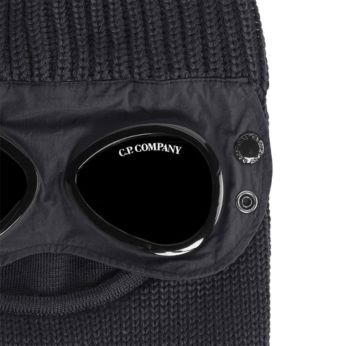 C.P. Company Extrafine Merino Wool Goggle Balaclava Black 999 15CMAC301A Degli Uberti