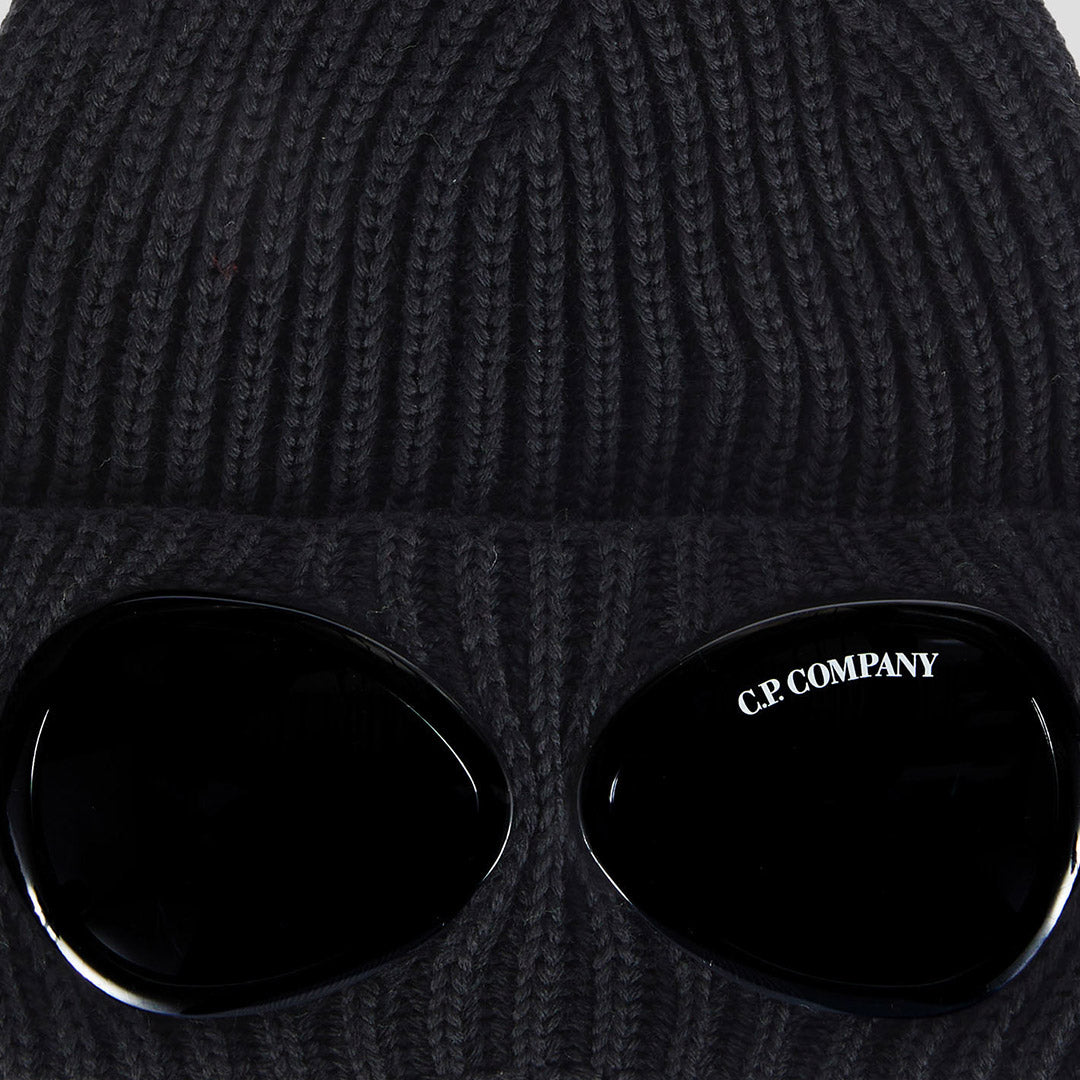 extra fine merino wool goggle beanie C.P. Company Extrafine Merino Wool Goggle Beanie Black 999 – Degli Uberti