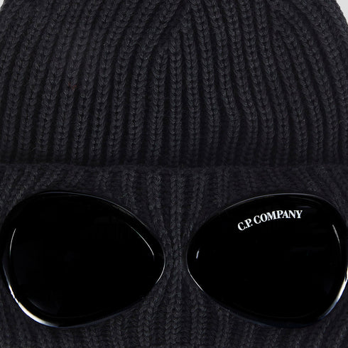 C.P. Company Extrafine Merino Wool Goggle Beanie Black 999 15CMAC122A Degli Uberti