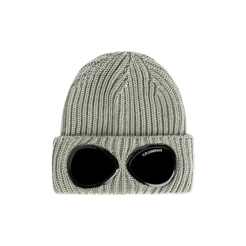 C.P. Company Extrafine Merino Wool Goggle Beanie Silver Sage 335 15CMAC122A Degli Uberti