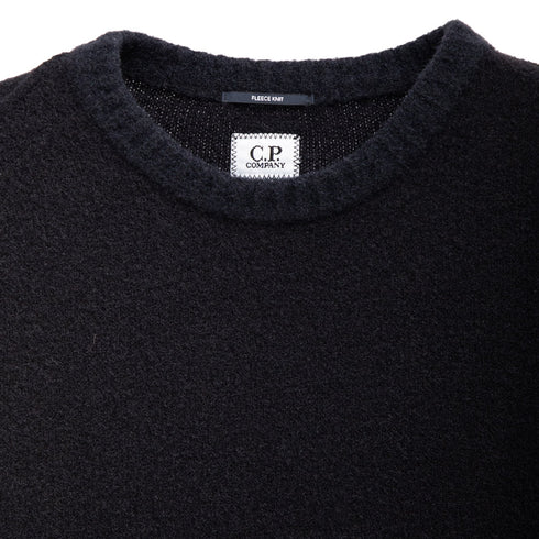 C.P. Company Fleece Knit Jumper Black 999 15CMKN197A Degli Uberti