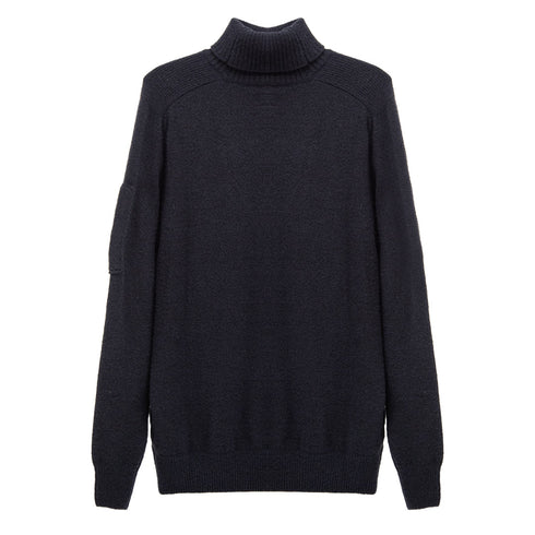 C.P. Company Fleece Knit Roll Neck Black 999 15CMKN224A Degli Uberti