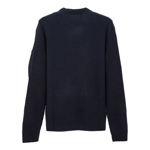 C.P. Company Knitwear Crewneck in Fleece Knit Estate Blue 887 17CMKN212A Degli Uberti