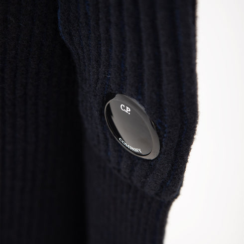 C.P. Company Knitwear Crewneck in Fleece Knit Estate Blue 887 17CMKN212A Degli Uberti