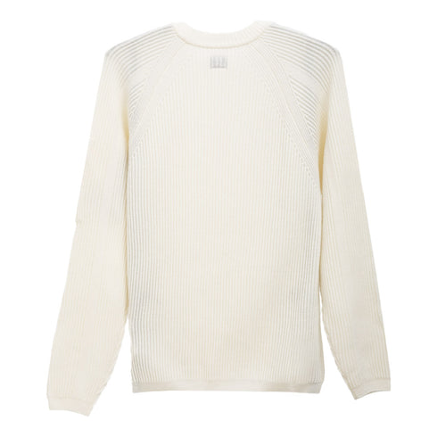 C.P. Company Lambswool GRS Crewneck Full Knit Gauze White 103 17CMKN052A-110149A Degli Uberti