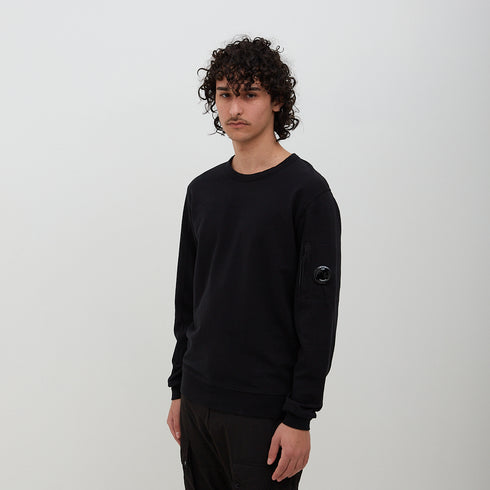 C.P. Company Light Fleece Sweatshirt Black 999 14CMSS032A-002246G Degli Uberti