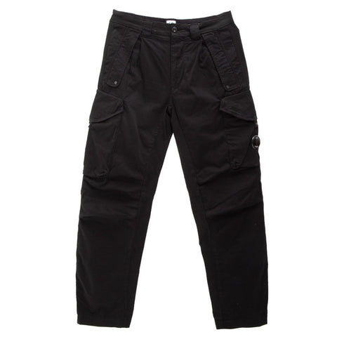 C.P. Company Stretch Sateen Loose Cargo Pant Black 999 15CMPA123A Degli Uberti