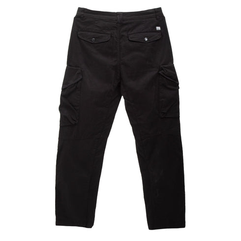 C.P. Company Stretch Sateen Loose Cargo Pant Black 999 15CMPA123A Degli Uberti
