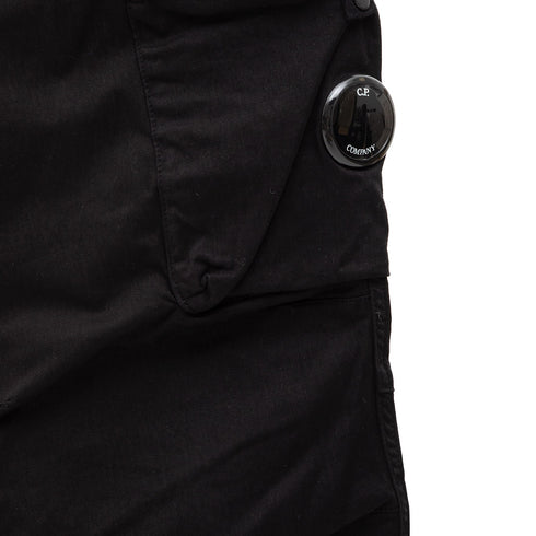 C.P. Company Stretch Sateen Loose Cargo Pant Black 999 15CMPA123A Degli Uberti