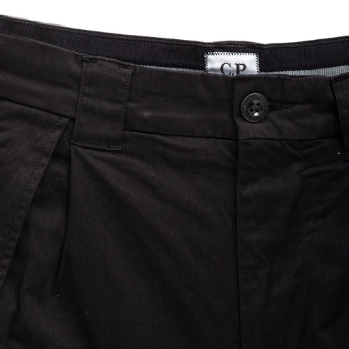 C.P. Company Stretch Sateen Loose Cargo Pant Black 999 15CMPA123A Degli Uberti