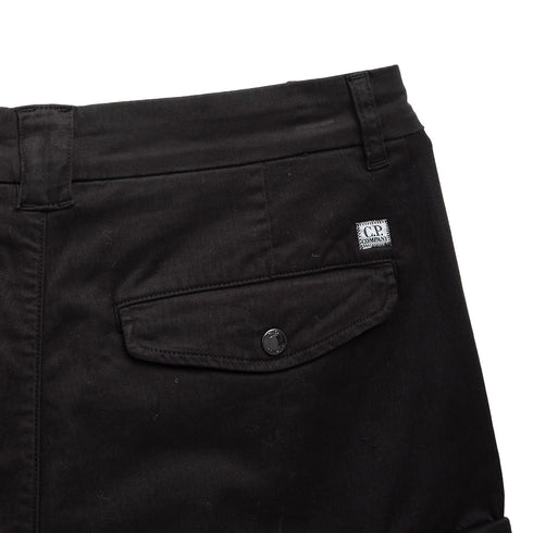 C.P. Company Stretch Sateen Loose Cargo Pant Black 999 15CMPA123A Degli Uberti