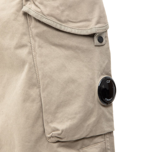 C.P. Company Stretch Sateen Loose Cargo Pant Silver Sage 335 15CMPA123A Degli Uberti