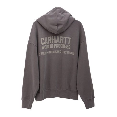 Carhartt Hooded Distance Sweat Graphite Stone Dyed I035639 4068584330506 Back Degliuberti