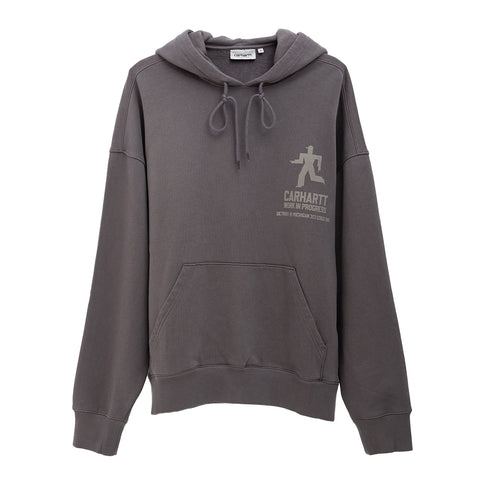 Carhartt Hooded Distance Sweat Graphite Stone Dyed I035639 4068584330506 Front Degliuberti