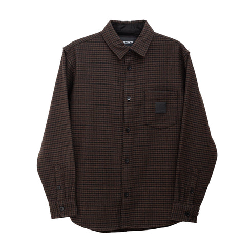 Carhartt L/S Lowis Shirt Lowis Houndstooth/Vitola Heather I035328 4068584202636 Front Degliuberti