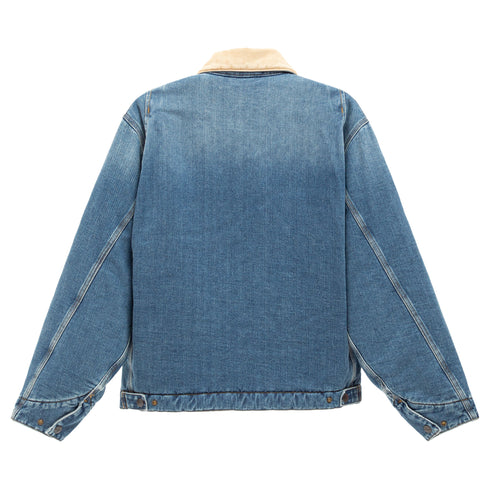 Carhartt OG Detroit Jacket Blue / Dusty H Brown Dark Used Wash I035878 4068584368868 Back Degliuberti