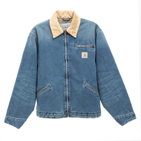 Carhartt OG Detroit Jacket Blue / Dusty H Brown Dark Used Wash I035878 4068584368868 Front Degliuberti