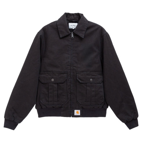 Carhartt Stanton Jacket Black Stone Washed I035617 4068584327261 Front Degliuberti