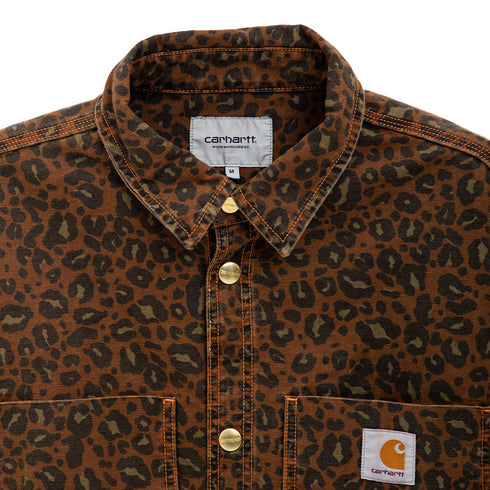 Carhartt WIP Conro Shirt Jacket Camo Leo/Tamarind Garment Dyed I033767 Degli Uberti