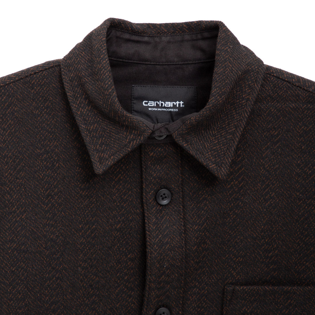トップス carhartt wip l/s truman shirt Carhartt WIP Truman Shirt - Chocolate / Black (Herringbone