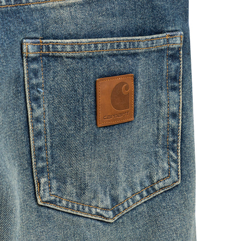 Carhartt WIP Landon Pant Blue Worn Used Wash I034733 Degli Uberti