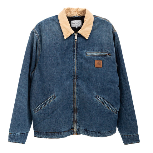 Carhartt WIP OG Detroit Jacket Blue/Dusty H Brown Worn Used Wash I034734 Degli Uberti