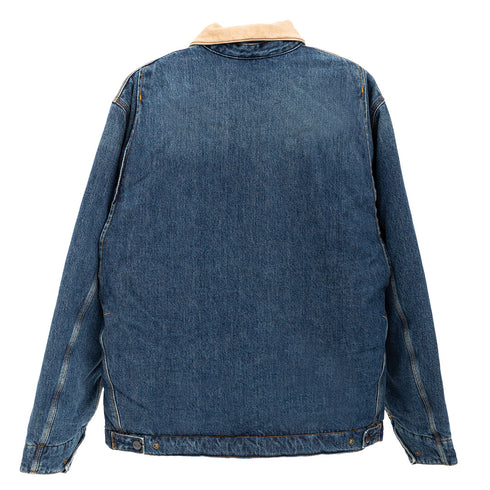 Carhartt WIP OG Detroit Jacket Blue/Dusty H Brown Worn Used Wash I034734 Degli Uberti