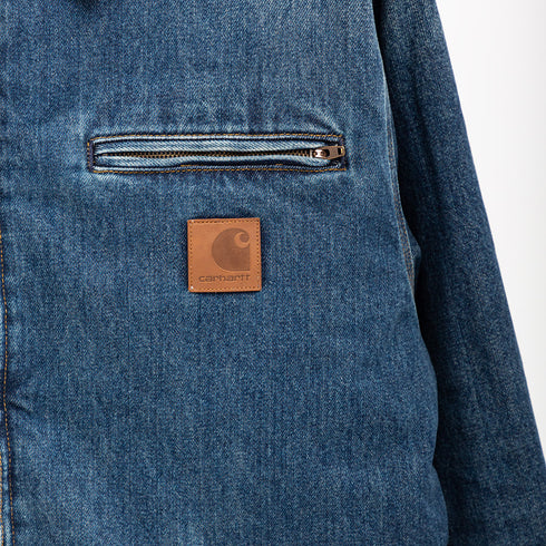 Carhartt WIP OG Detroit Jacket Blue/Dusty H Brown Worn Used Wash I034734 Degli Uberti