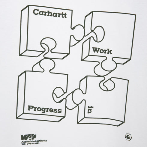 Carhartt WIP S/S Assemble T-Shirt White/Smoke Green I032416.1UR.XX.03 Degli Uberti