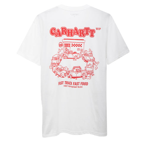 Carhartt WIP S/S Fast Food T-Shirt White/Red I033249.1WZ.XX.03 Degli Uberti