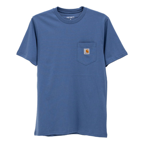 Carhartt Wip S/S Pocket T-Shirt Blue Iris I030434 4068584062858 Front Degli Uberti