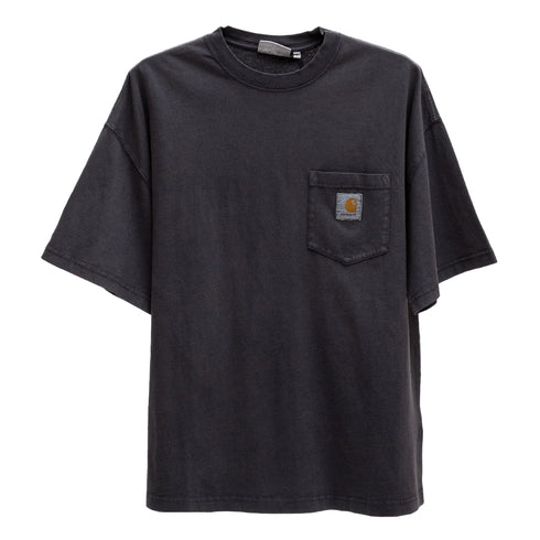 Carhartt Wip S/S Hudson Pocket T-Shirt Black Chalk Wash I035140 4068584260445 Front Degliuberti