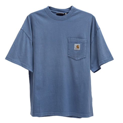 Carhartt Wip S/S Hudson Pocket T-Shirt Sorrent Chalk Wash I035140 4068584260339 Front Degliuberti
