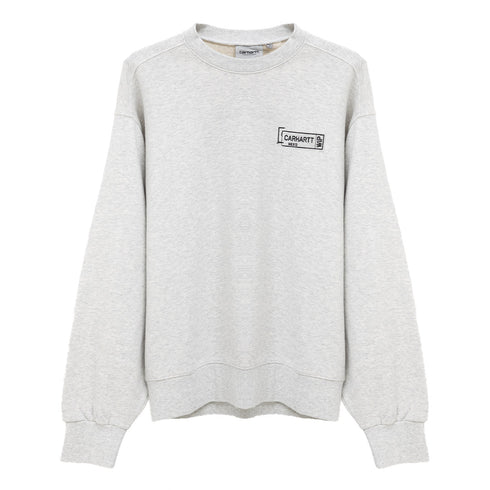 Carhartt WIP Stamp Sweat Ash Heather/Black Stone Washed I033620 Degli Uberti