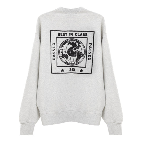 Carhartt WIP Stamp Sweat Ash Heather/Black Stone Washed I033620 Degli Uberti