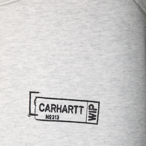 Carhartt WIP Stamp Sweat Ash Heather/Black Stone Washed I033620 Degli Uberti
